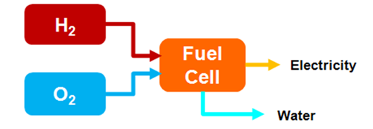 Diagram of a hydrogen fuel cell