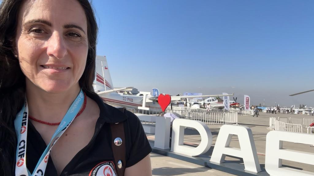 Zisoula Ntasiou, vice president pf CTIF at FIDAE 2026 in Chile