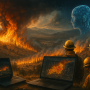 AI predicting wildfires. From an idea by Bjorn Ulfsson, CTIF, executed by MS CoPilot.