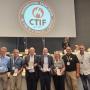 The following people received medals from CTIF: Pierre Castaing,  (left in the photo) former Euro NCAP President, Michel van Ratingen, (middle) Euro Ncap General Secretary, were awarded the Grand Medal of Honour from CTIF. Celine Adalian, Euro NCAP Inspector / Chair woman of ISO 17840 group received The Medal of Honour  from CTIF. Also awarded a Medal of Honour (but not present at DA) was Simon Edmonds, Euro NCAP inspector and secretary of the post-crash group. 