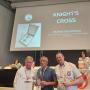 Michel Gentilleau (middle in photo) receives the Knight's Cross Award from CTIF. Left: Milan Dubravac, CTIF President. Right: Tom Van Esbroeck, CTIF Treasurer. 