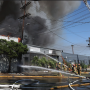 FOR ILLUSTRATIVE PURPOSES ONLY! Different fire! The Los Angeles Fire Department was summoned at 2:12 PM on September 5, 2022 (Labor Day) to the 2800 block of East 11th Street, where firefighters arrived quickly to find an already well-developed fire inside of a large one-story row of commercial buildings, amid a week-long Los Angeles heatwave.    Photo Use Permitted via Creative Commons - Credit: LAFD Photo | Harry Garvin     LAFD Incident: 090522-0984     Connect with us: LAFD.ORG |